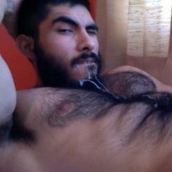 animalisticmen:  What a fucking nice load shot by this handsome, hairy Alpha dude! His seed looks great on his dark fur. Don’t you think so?