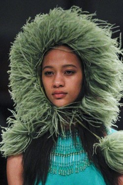 midnight-charm:Selena Forrest at Prada Fall / Winter 2017