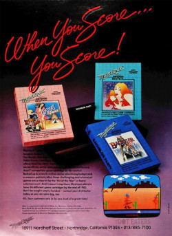 vgprintads:  “Mystique - ‘When You Score… You Score!’” [WM]via The Dot EatersHoly crap, an ad from the infamous Atari smut peddlers, Mystique! These guys took advantage of the 2600′s un-regulated market and brought a plethora of crude, adult