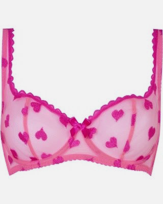 manyfetes:  Agent Provocateur “Gabby” lingerie set in pink embroidered with red