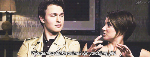 gifdunyasi:  Ansel Elgort ve Shailene Woodley ropörtajından 