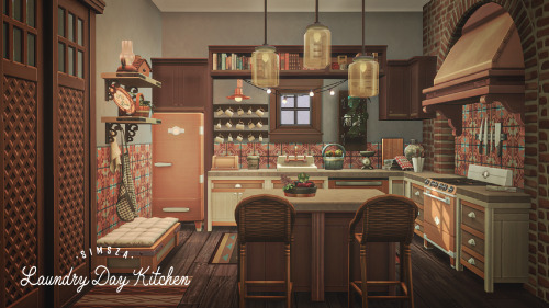 Laundry Day Kitchen from simsza 6 New Add-ons for the Sims 4 Laundry Day Stuff.This set has been put