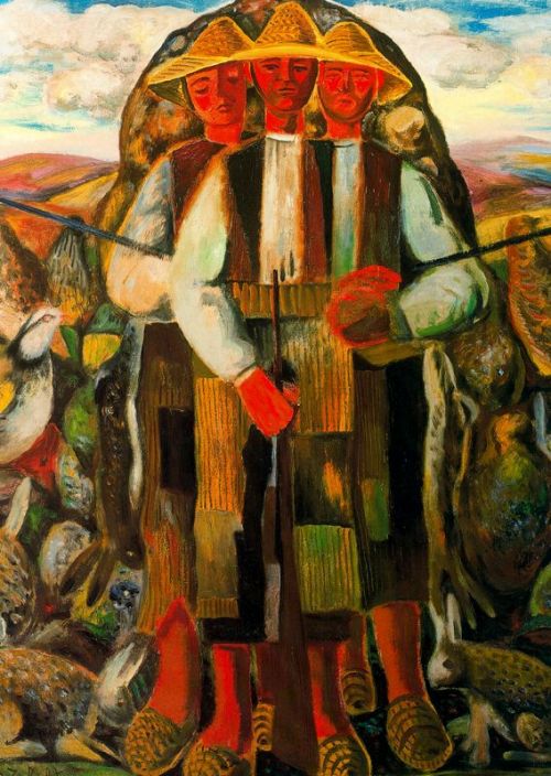 Hunters, 1945, Rafael ZabaletaMedium: oil,canvas