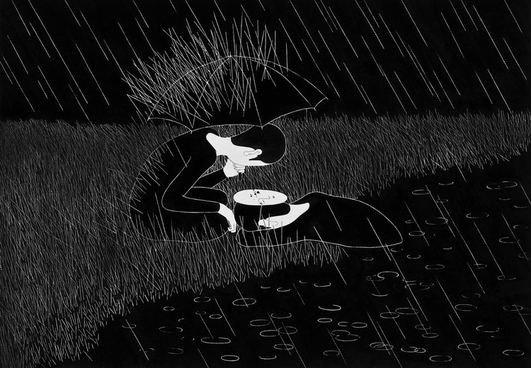 237yrs:  ‘The rain comes whenever I wish’ by Daehyun Kim.   비와, 29.7 ×