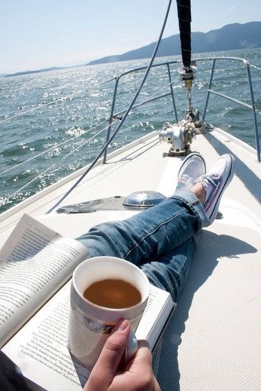 Ahhhhh….. Coffee, book, sunshine, water.  I’ve had so many incredible wonderful days doing nothing but enjoying this.  Perfection. xoQ