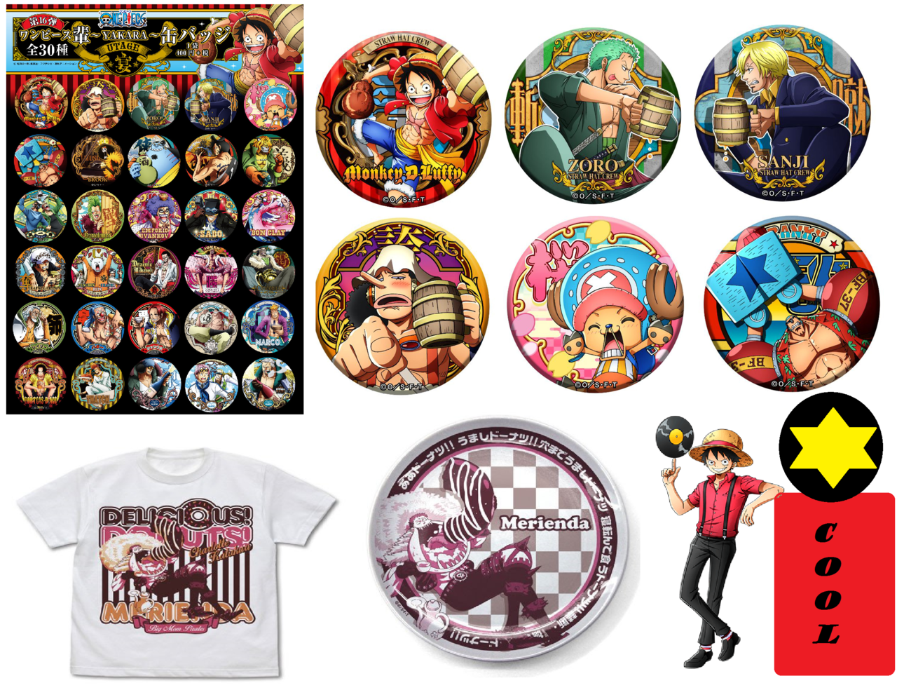 One Piece Can Badge Butto Bepo Yakara TONGARI Anime Eiichiro Oda Mugiwara F/S 
