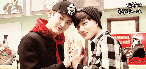 baekaid-o:  Adorable Jongin + his #1 fanboy 