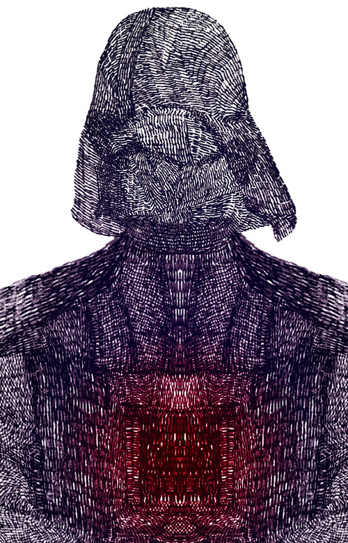 mossivisual:  Body 9. Darth Vader.Ballpoint pen on paper and digitally manipulated.