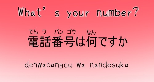 Just incase you meet someone hot in Japan EDIT: Silly me. It&rsquo;s actually &hellip; 電話番号はなんばんですか 