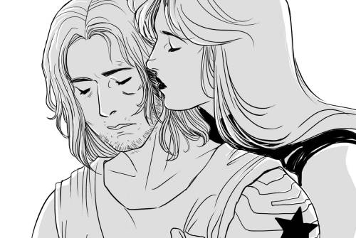 burninblood:  another really random BuckyNat art I had to crop out ‘because I wasn’t happy with the whole thing. I’m always not so sure about this semi-realistic art style, btw… Enjoy! :3