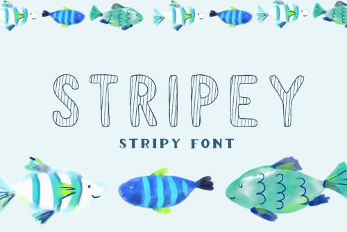 Stripey - display stripy font by Art Pages