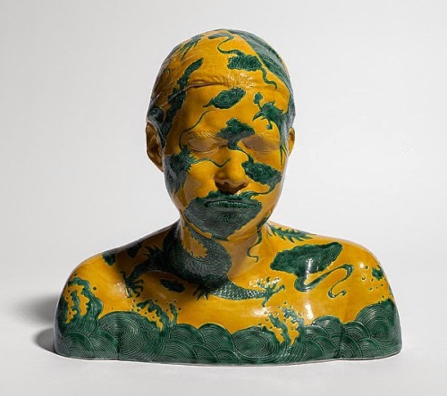 asylum-art:Ah Xian: Busts Imprinted with Chinese Decorative Designs