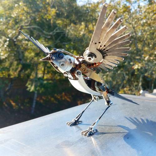 itscolossal: Vintage Typewriters Are Reassembled into Amazing Metallic Bird Sculptures by Jeremy May