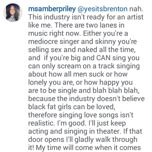 Amber Riley speaking the TRUTH.