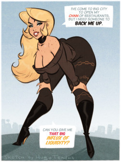 hugotendaz:    Lady - Big Influx - Cartoon PinUp Sketch Commission  Help a lady out :)Commission for https://sirmeo.deviantart.com/ of his OC Lady.  Newgrounds Twitter DeviantArt  Youtube Picarto Twitch   