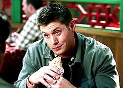 jaredandjensen:                   Dean + Eating                          ↳ Requested
