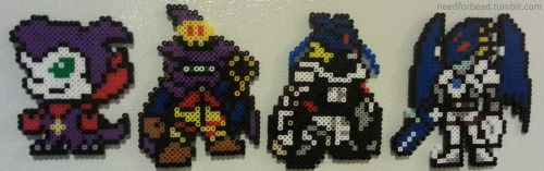 Playing around with the Mini Perler Beads and made these 4 into magnets.Hopefully they’ll add more c