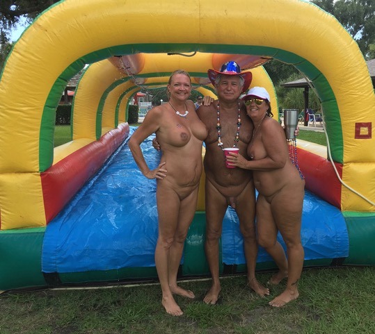 covenudist:  Having fun on the giant waterslide at Cypress Cove Resort! 