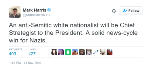 bonkai-diaries:It’s official. White nationalist and antisemite Steve Bannon will be White Hous