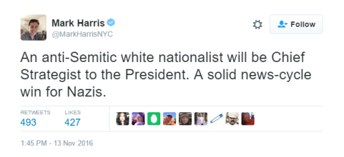 bonkai-diaries:It’s official. White nationalist and antisemite Steve Bannon will be White House Chie