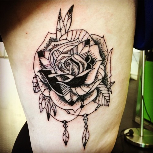 NeoTraditional Rose tattoo sketch at theYoucom