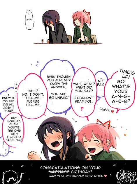 wholesomeyuri: ✧･ﾟ: *✧ Cute Adult MadoHomu Comic ✧ *:･ﾟ✧♡ Characters ♡ : Madoka Kaname ♥ Homura Akem