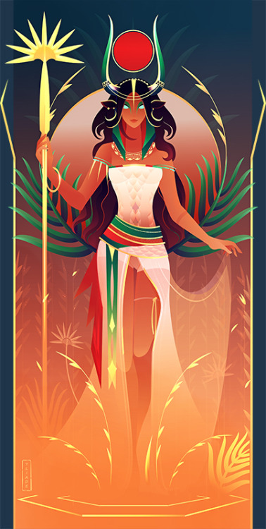 Oracle card game project about the Egyptian Gods & Godesses / Drawn by me on Adobe Ilustrator. P