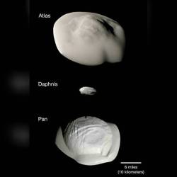 Atlas, Daphnis, and Pan #nasa #apod #esa