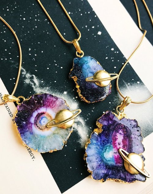 Each of these Voyager Aura Quartz Pendants from Eclectic Eccentricity is as unique as the universes 