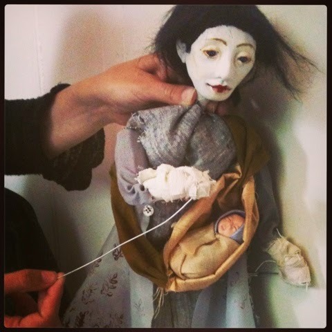 “Handless Maiden” puppet by Nomi McLeod, inspired by the fairy tale. To see more, go here (and scrol