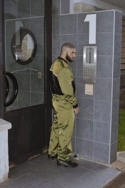 whitegirlsaintshit: here we have buff ass francois sagat in some swish-swish pants with a matching jacket staring at a wall very intensely. thank you for your time. 