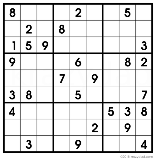 daily sudoku solve this puzzle at krazydad challenging sudoku