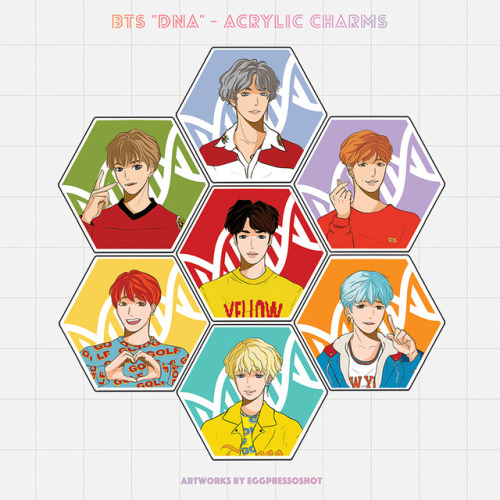 BTS “DNA” single-sided 3" acrylic linking keychains! Restocked and available here!
