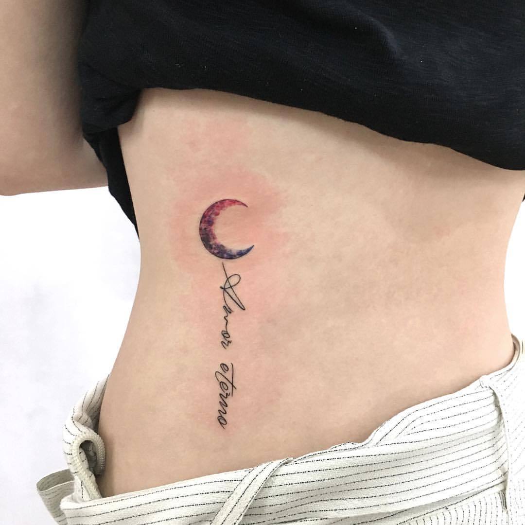 TATTOOIST_ WONSEOK — ⭐️ ▫️Moon Lettering Tattoo ▫️달&레터링 #moon...