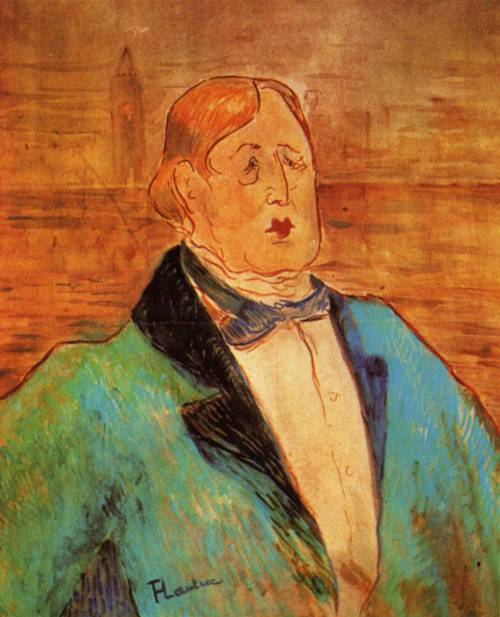 artist-lautrec: Portrait of Oscar Wilde, 1895, Henri de Toulouse-Lautrec