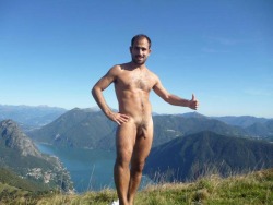 Naked men in nature