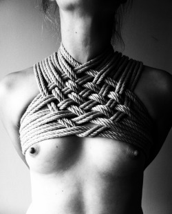 societeanonymesex:  Beautiful rope harnessing  I need to figure this one out. 