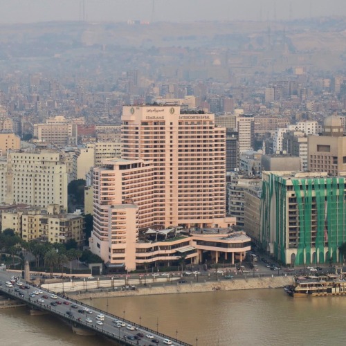 One of the other megahotels that have bricked up the Nile Corniche in the center of Cairo in the mas