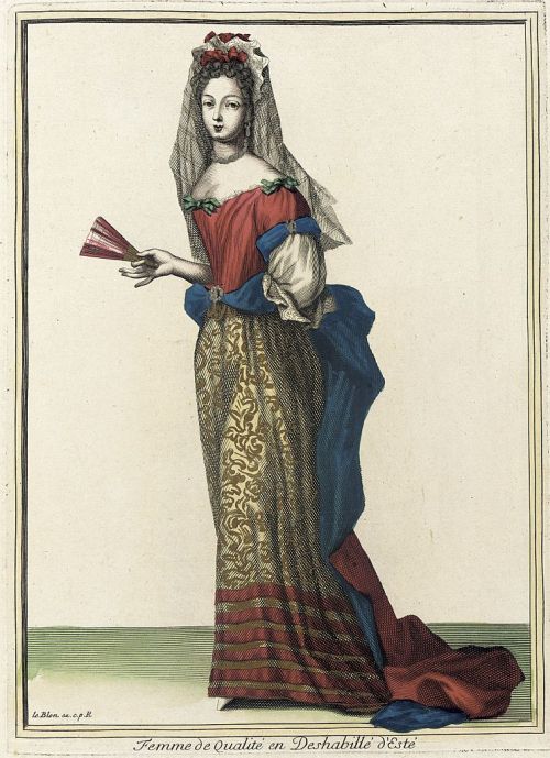  'Femme de Qualité en Deshabillé d'Esté’ from Recueil des modes de la cour de France by Jean L