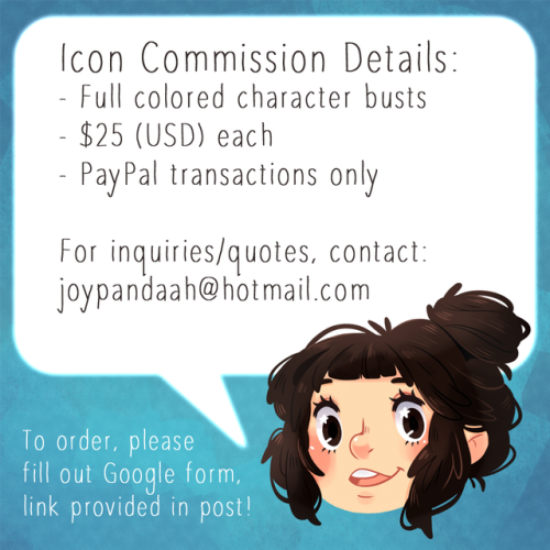 Icon commissions are OPEN! Slots are unlimited until I find more stable work because I recently left