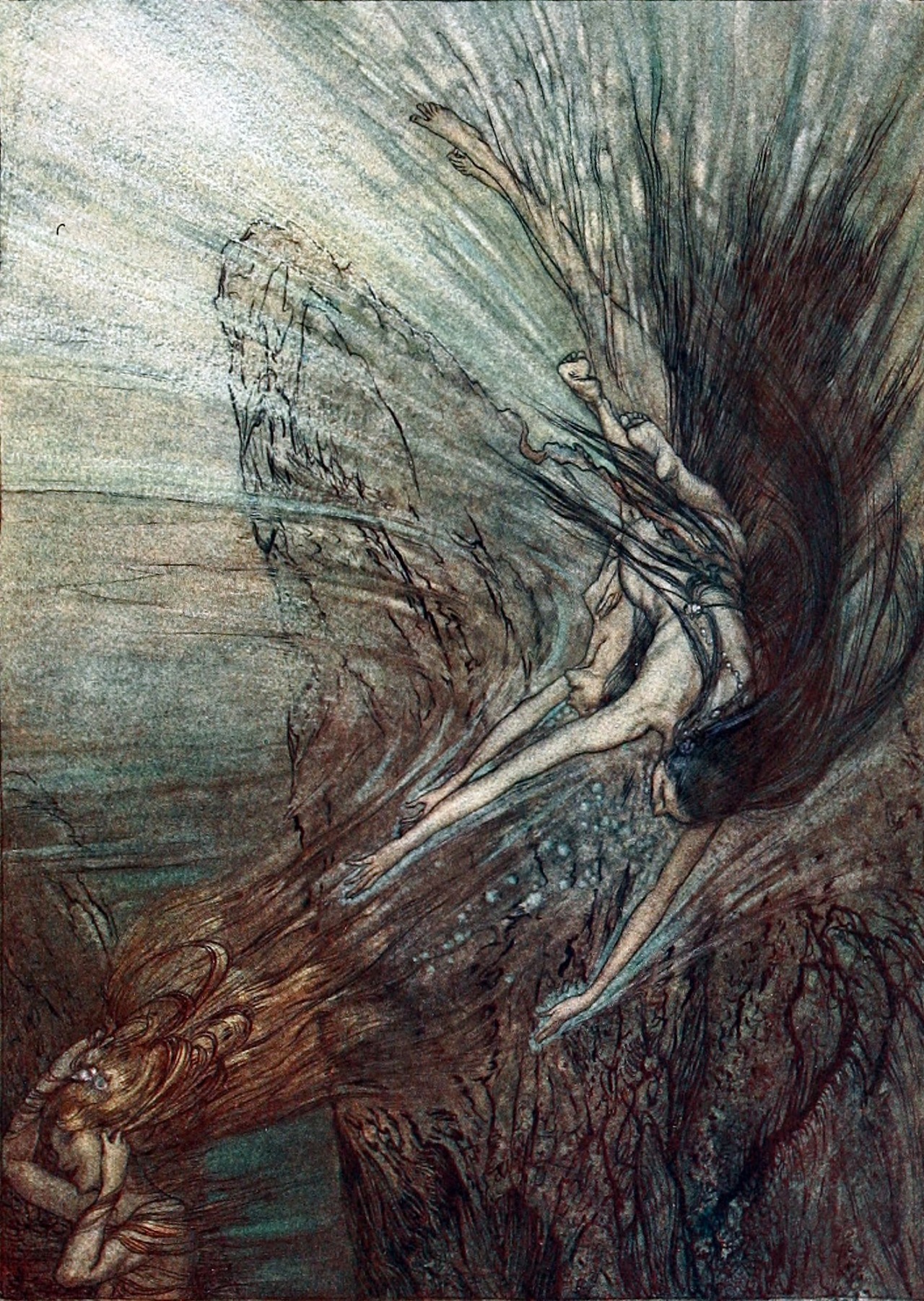fuckyeahvikingsandcelts:  magictransistor:Arthur Rackham, The Rhinegold &amp;