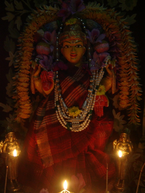 Worship of Lakshmi at last Varalakshmi Puja day (25/08/2018) at home.