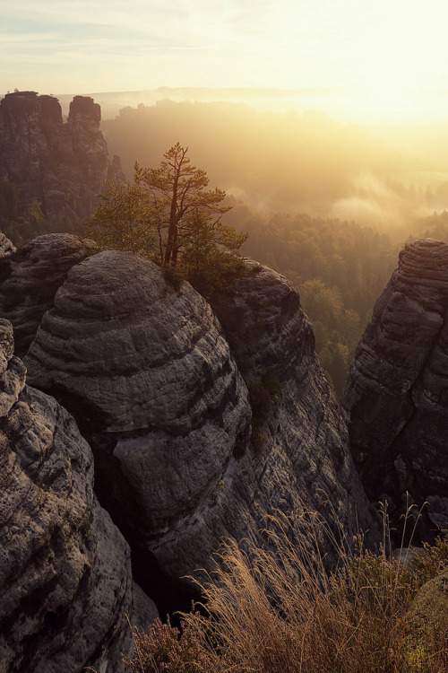 sitoutside:  bastei sunrise   by  spreephoto.de