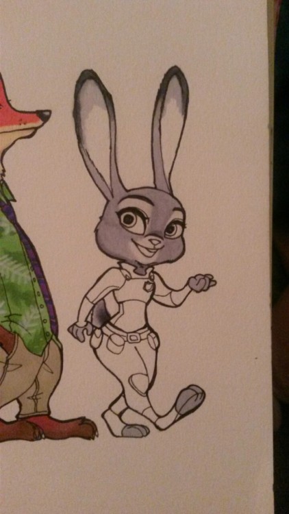 krystalmelodie:  More Zootopia fanart i drew and framed last night :3 ❤ ✌ like me on facebook.com/krystalmelodie or follow on IG @krystalmelodie! 