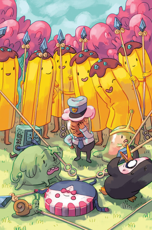 hora-de-aventura:  careydraws: I did a variant cover for Banana Guard Academy #2, which came out last week (whoops)! If you haven’t checked it out yet, it’s a sweet new miniseries that Mad Rupert’s drawing and Kent Osborne & Dylan Haggerty