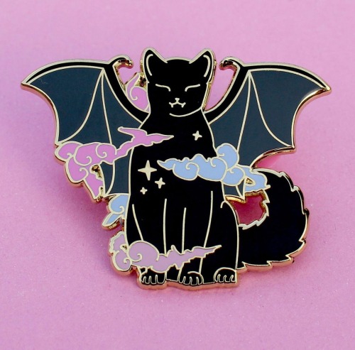 sosuperawesome: Black Cat Pins  Glitter Punk