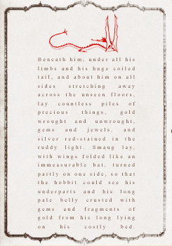 mccoysm:There he lay, a vast red-golden dragon, fast asleep; thrumming came from his jaws and nostri