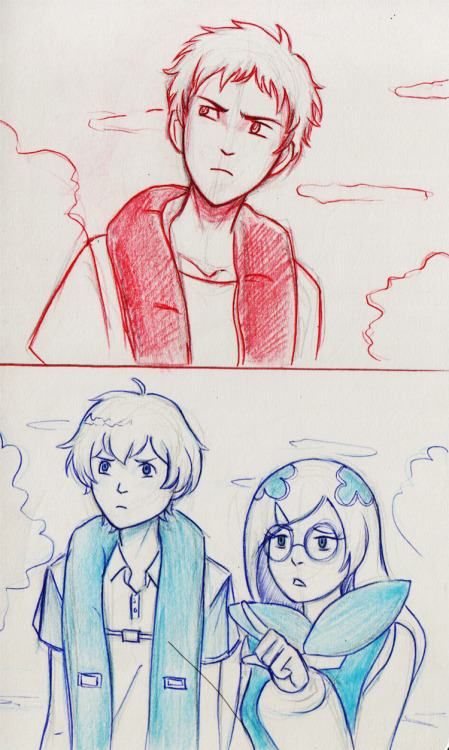andythelemon:  Here, have a huge bunch of Tsuritama screencap sketches! This show is legit the cutest thing ever, despite it being really wierd lmao I normally struggle with drawing anime characters, but for some reason I found these guys super-easy to