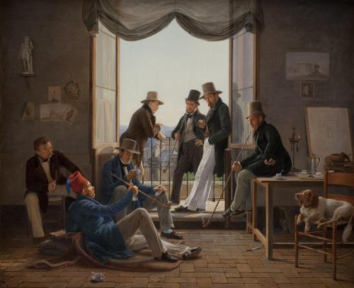 A Group of Danish Artists in Rome, Constantin Hansen, 1837 [5328x4332].