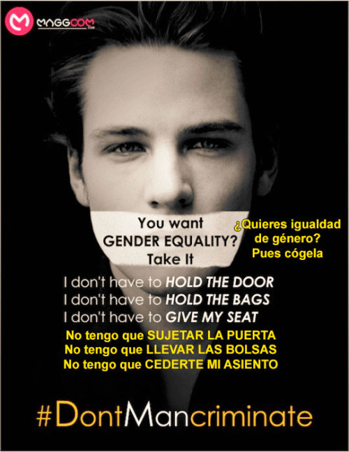 finofilipino:  #DontManCriminateLa campaña que lucha contra la discriminación legal de los hombres.Sabía que esto pasaría tarde o temprano…  “Cuando tú me das una bofetada, es porque estaba equivocado; cuando te la di yo a ti, es porque soy un